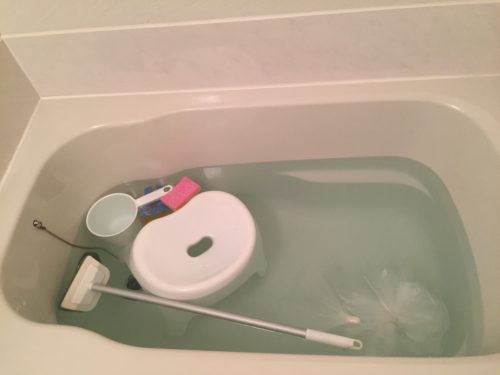 オキシクリーン　風呂釜　浴槽　配管　掃除